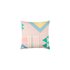 Lina 20 X 20 inch Pale Pink and Emerald Throw Pillow