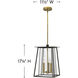 Walker LED 12 inch Buckeye Bronze with Heritage Brass Outdoor Hanging Lantern