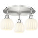 Ballston White Venetian 3 Light 17.75 inch Satin Nickel Flush Mount Ceiling Light