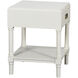 Samantha 20 X 15.75 inch White and Antique Gold Accent Table