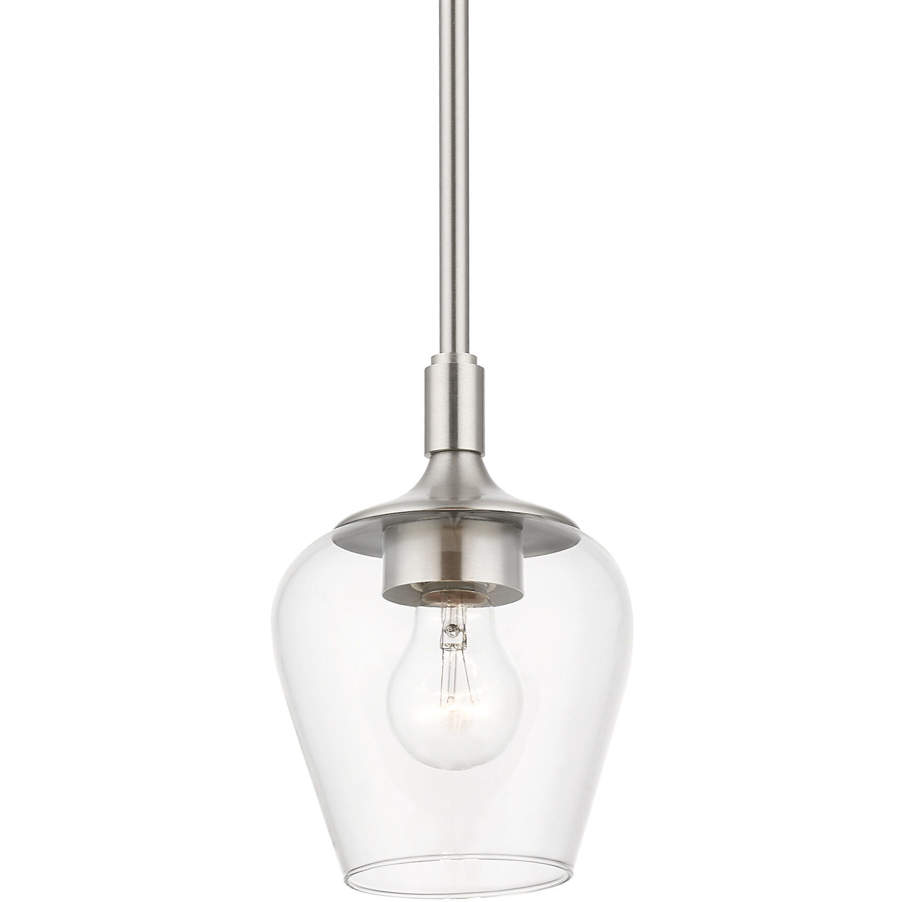 Willow 1 Light 6 inch Brushed Nickel Single Pendant Ceiling Light, Single