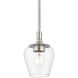 Willow 1 Light 6 inch Brushed Nickel Single Pendant Ceiling Light, Single