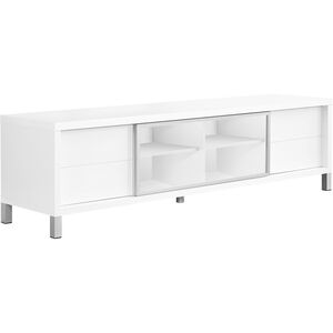 Vestal 71 inch White and Clear TV Stand