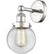 Beacon 1 Light 6.5 inch Polished Nickel Sconce Wall Light in Clear Glass, Small