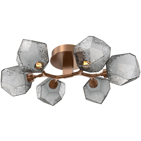 Gem LED 28.1 inch Novel Brass Flush Mount Ceiling Light in Smoke, 2700K LED