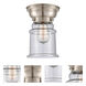 Aditi Canton 1 Light 6 inch Brushed Satin Nickel Flush Mount Ceiling Light in Seedy Glass, Aditi