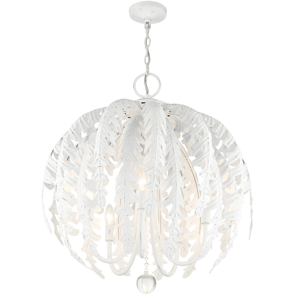 Acanthus 5 Light 26 inch Antique White Chandelier Ceiling Light