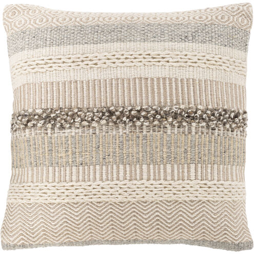 Lorens 20 X 20 inch Cream/Medium Gray/Ivory/Camel Pillow Kit, Square