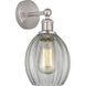 Edison Eaton 1 Light 6 inch Brushed Satin Nickel Sconce Wall Light in Clear Glass