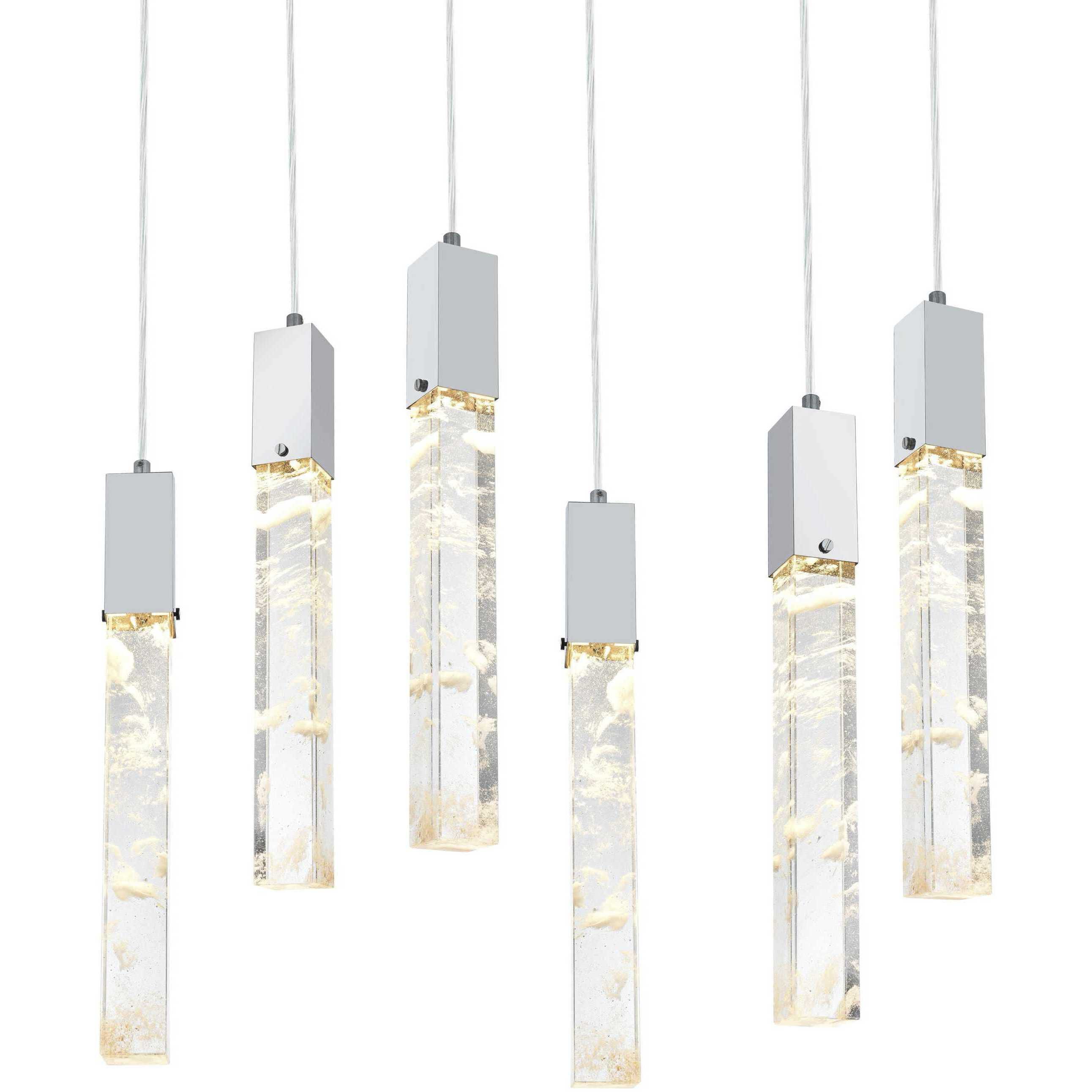 Aurora 6 Light 12 inch Chrome Pendant Ceiling Light