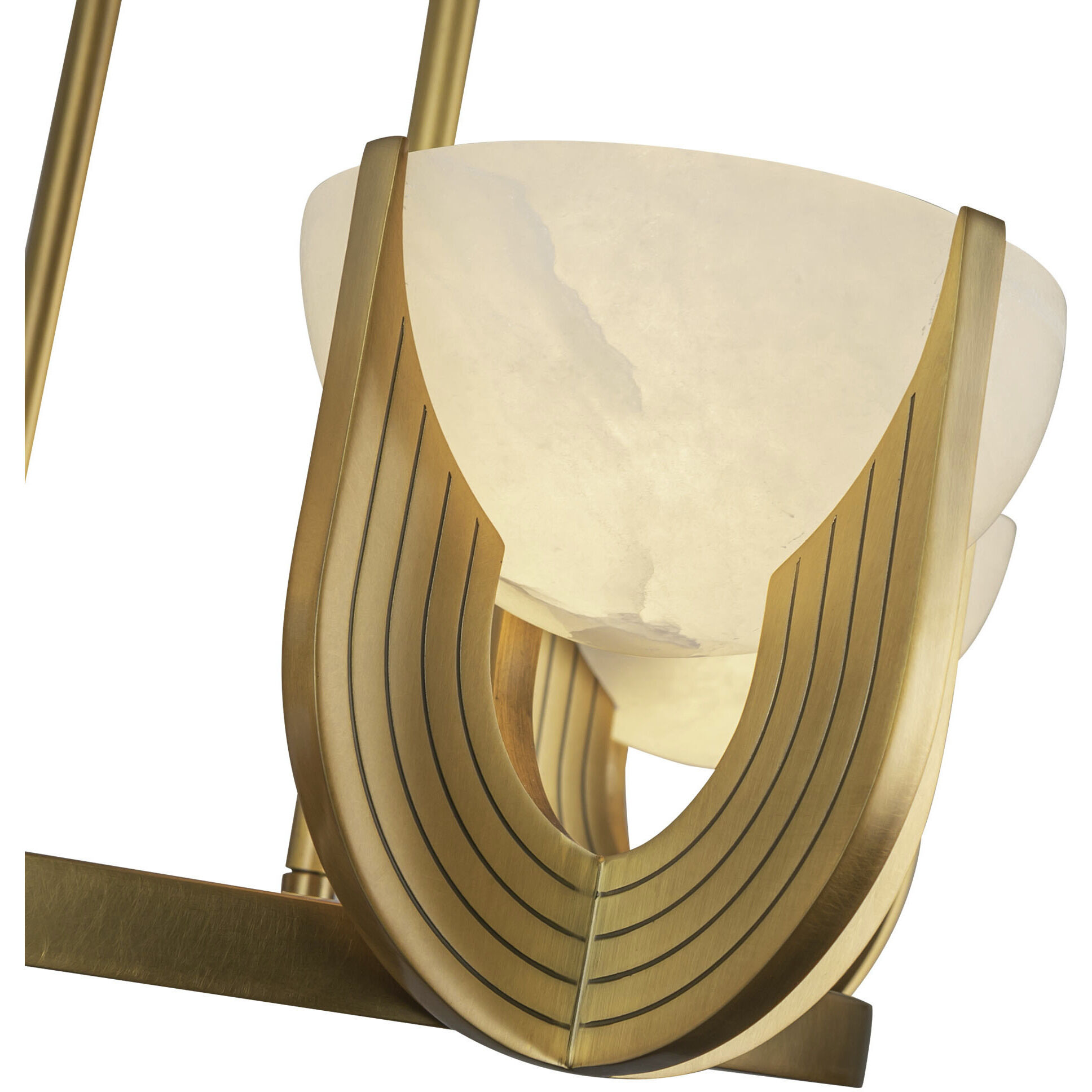 Colette LED 27.25 inch Vintage Brass Chandelier Ceiling Light