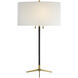 Thomas O'Brien Caron 26.5 inch 60 watt Bronze with Antique Brass Table Lamp Portable Light in Linen, Bronze and Hand-Rubbed Antique Brass