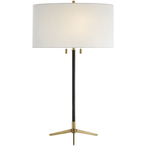 Thomas O'Brien Caron 26.5 inch 60 watt Bronze with Antique Brass Table Lamp Portable Light in Linen, Bronze and Hand-Rubbed Antique Brass