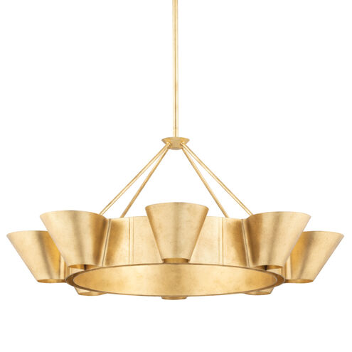 Reeve 8 Light 37.5 inch Vintage Gold Leaf Chandelier Ceiling Light