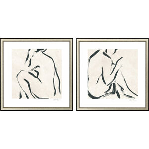 Line Study Beige and Black and Neutral and White Framed Art