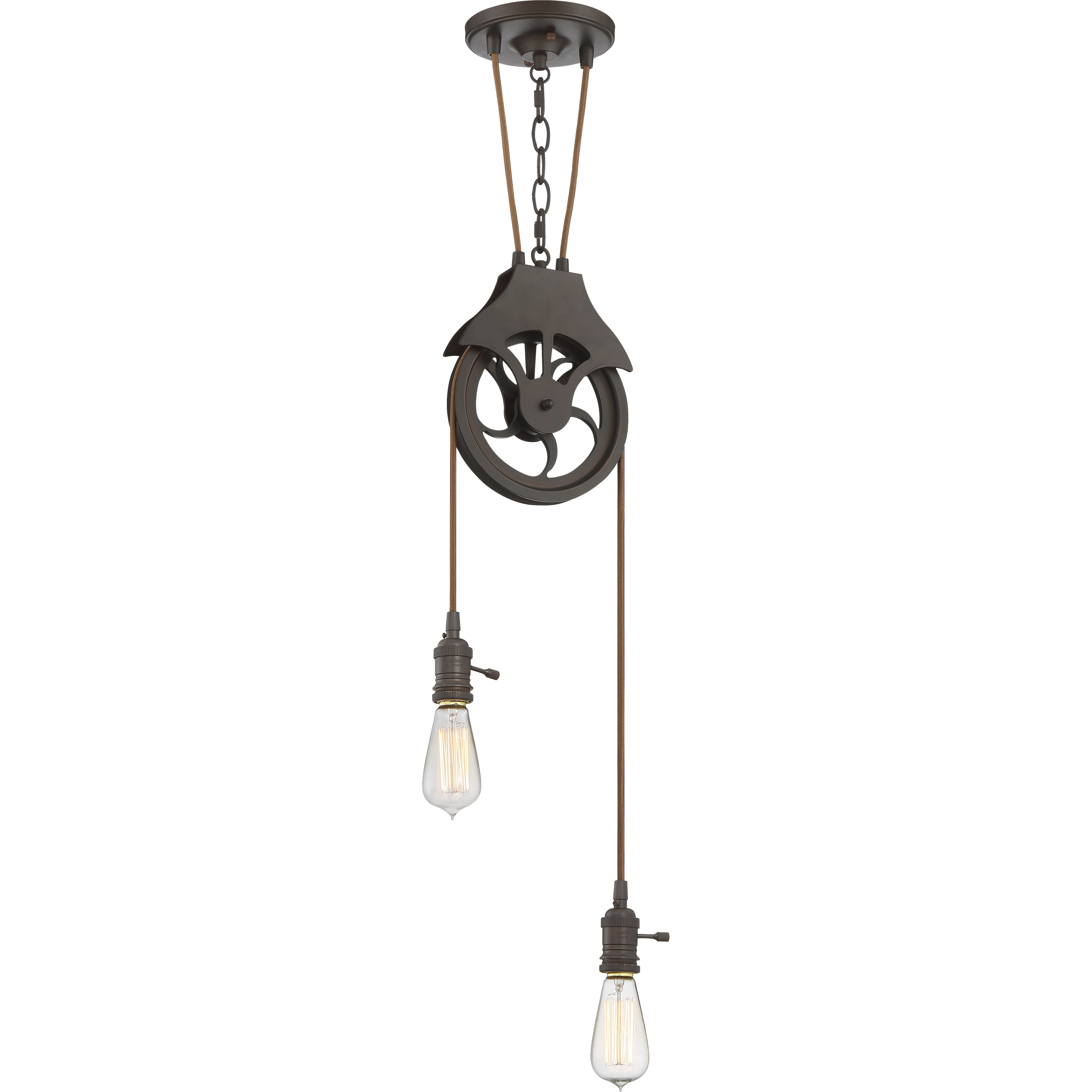 Design & Combine 2 Light 7.5 inch Aged Bronze Brushed Pendant Ceiling Light, Design-A-Fixture