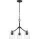 Vertex 3 Light 18 inch Matte Black Convertible Chandelier Ceiling Light