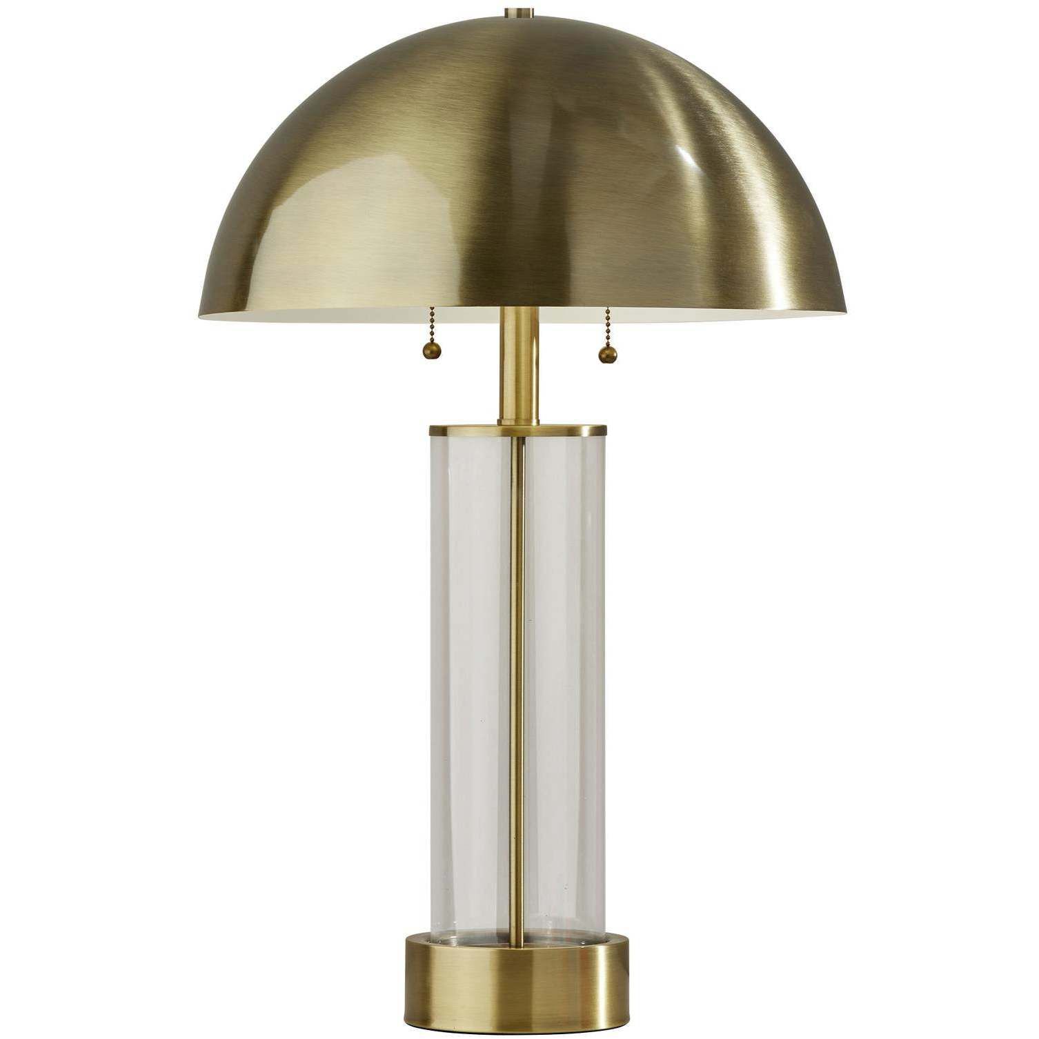 Troy 25 inch 40.00 watt Antique Brass and Clear Glass Table Lamp Portable Light
