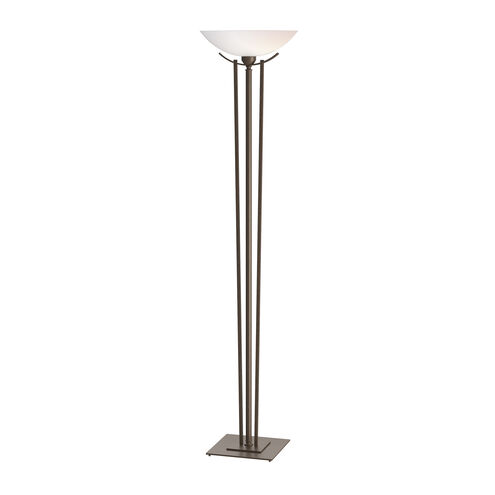 Taper 71 inch 150 watt Bronze Torchiere Portable Light in Opal