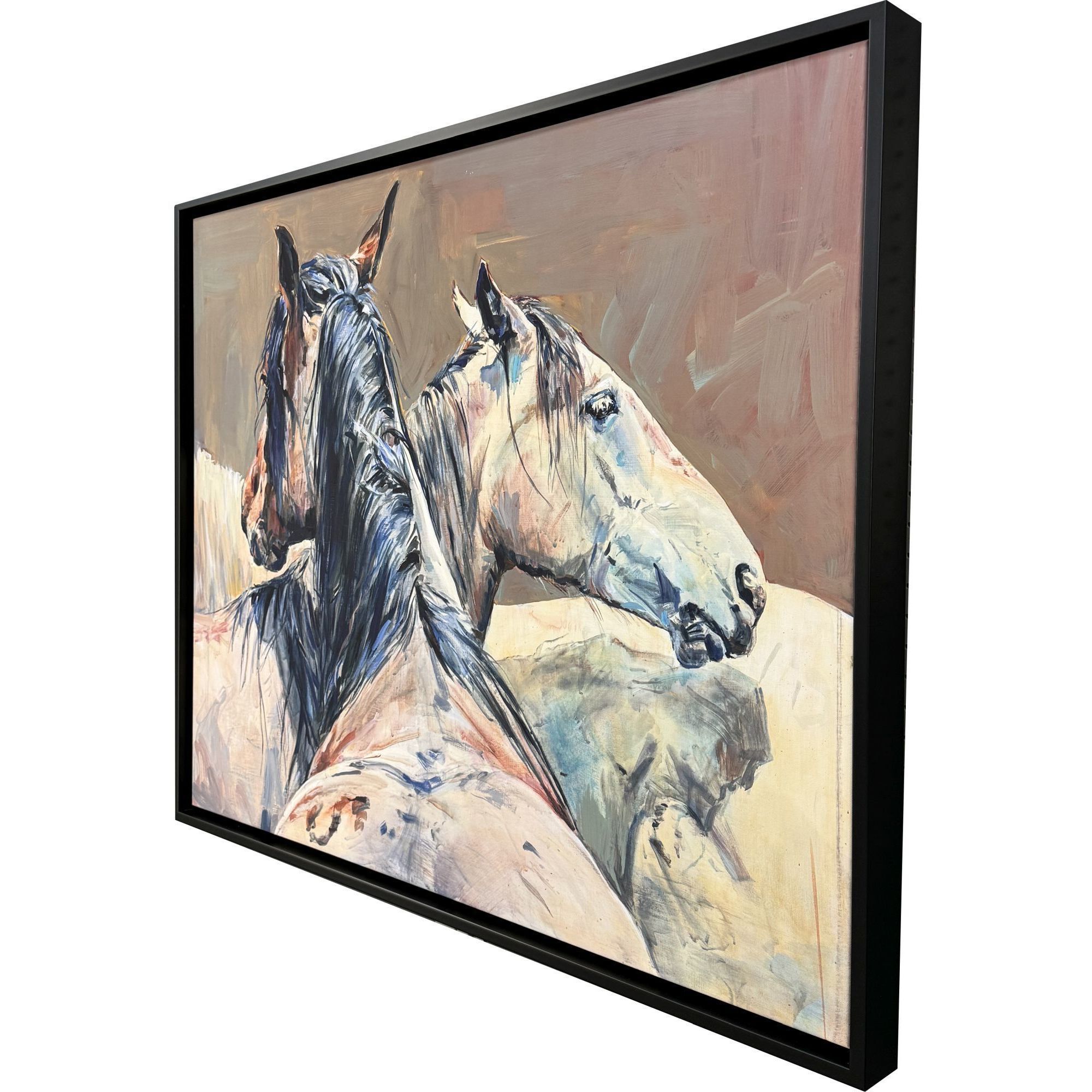 Shades of Gray Black and Beige and Brown and Multi Canvas