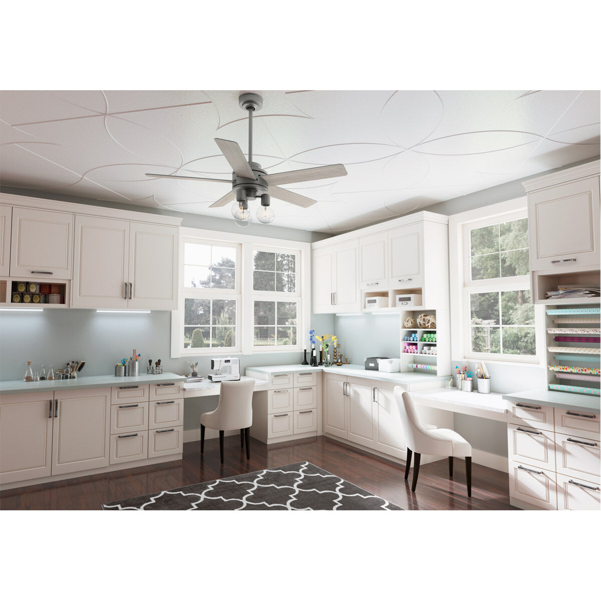 Hardwick 52 inch Matte Silver with Light Gray Oak Blades Ceiling Fan