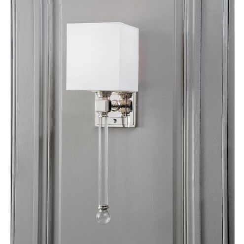 Crystal Tail 1 Light 6 inch Polished Nickel Wall Sconce Wall Light