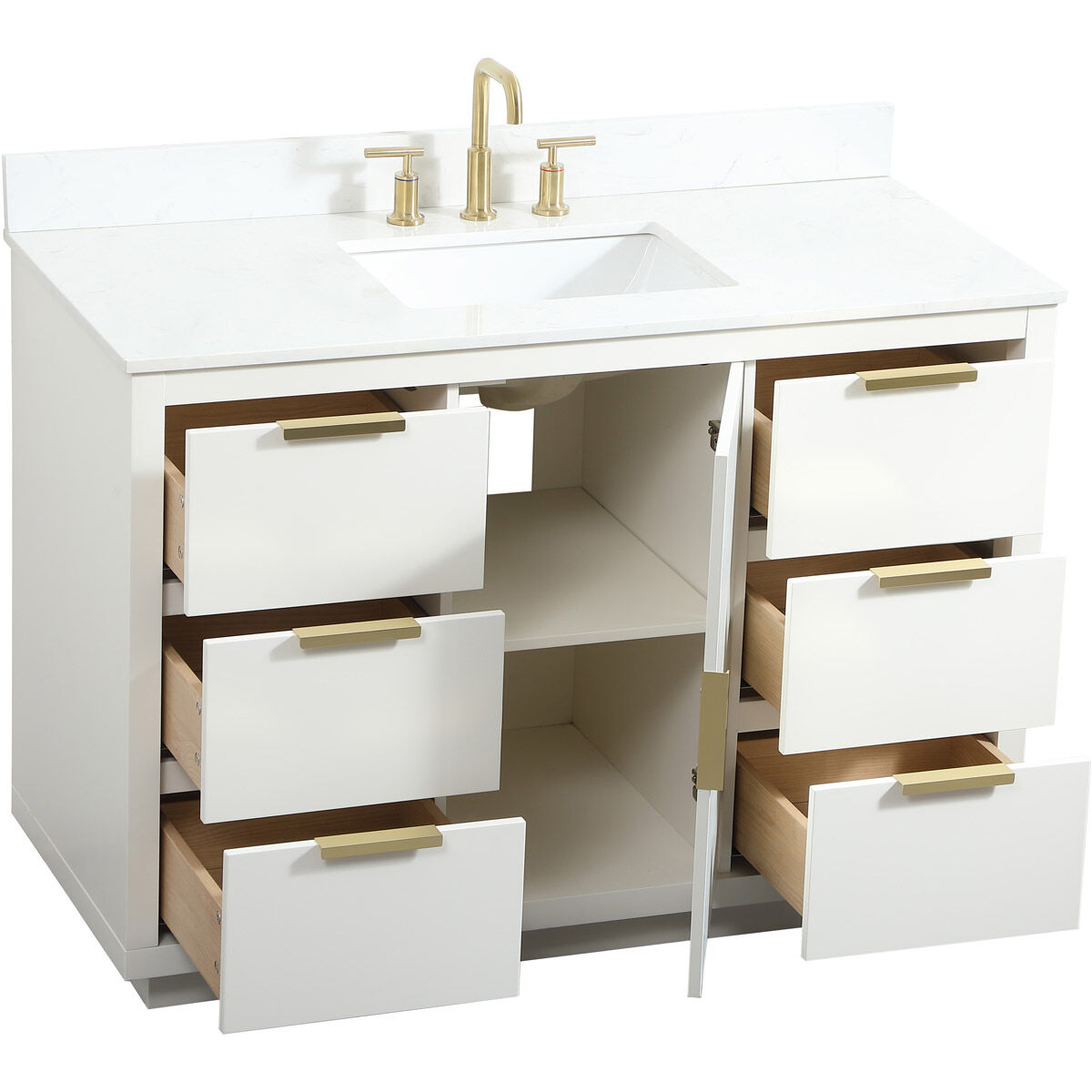 Blake 48 X 22 X 34 inch White Vanity Sink Set