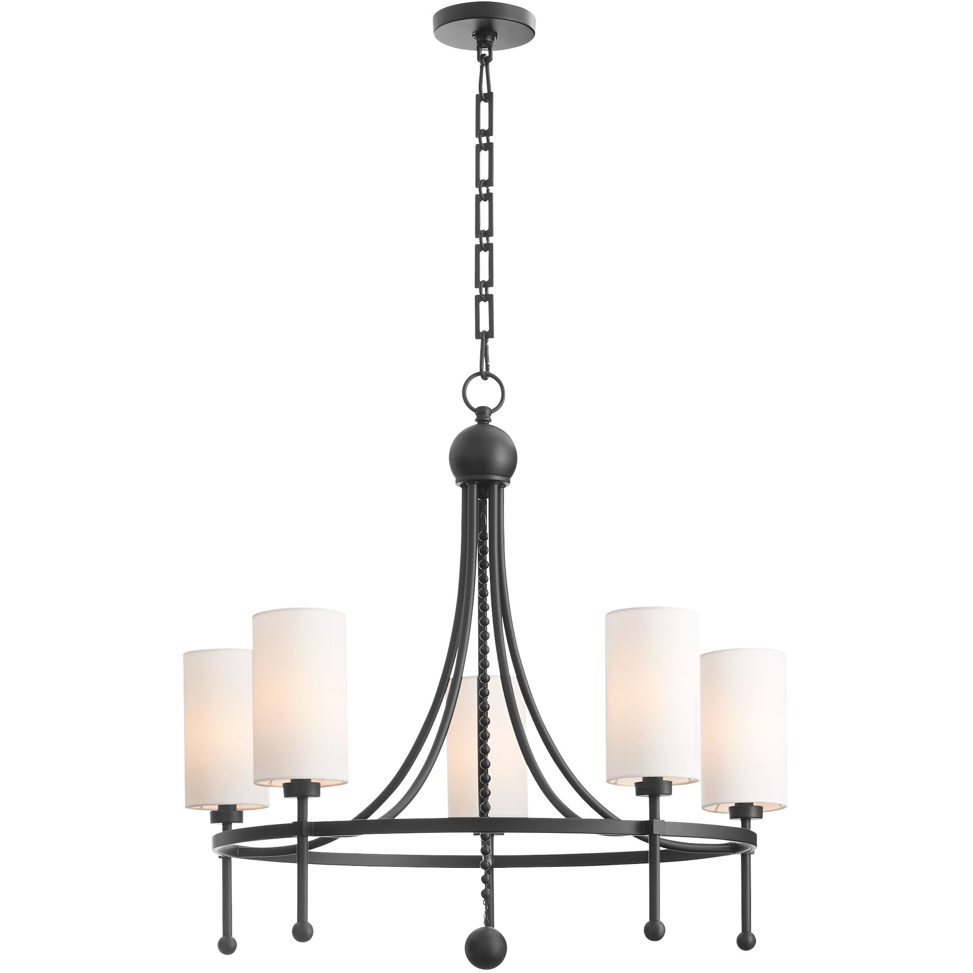 Lee Boulevard 5 Light 28 inch Matte Black Chandelier Ceiling Light