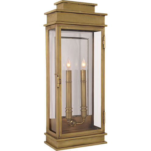 Chapman & Myers Linear Lantern 2 Light 22.5 inch Antique-Burnished Brass Wall Lantern