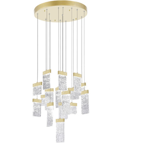 Carolina LED 32 inch Gold Leaf Down Chandelier Ceiling Light
