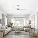 Atlas Alessandra - LK 56 inch Brushed Nickel with Matte White Blades Ceiling Fan