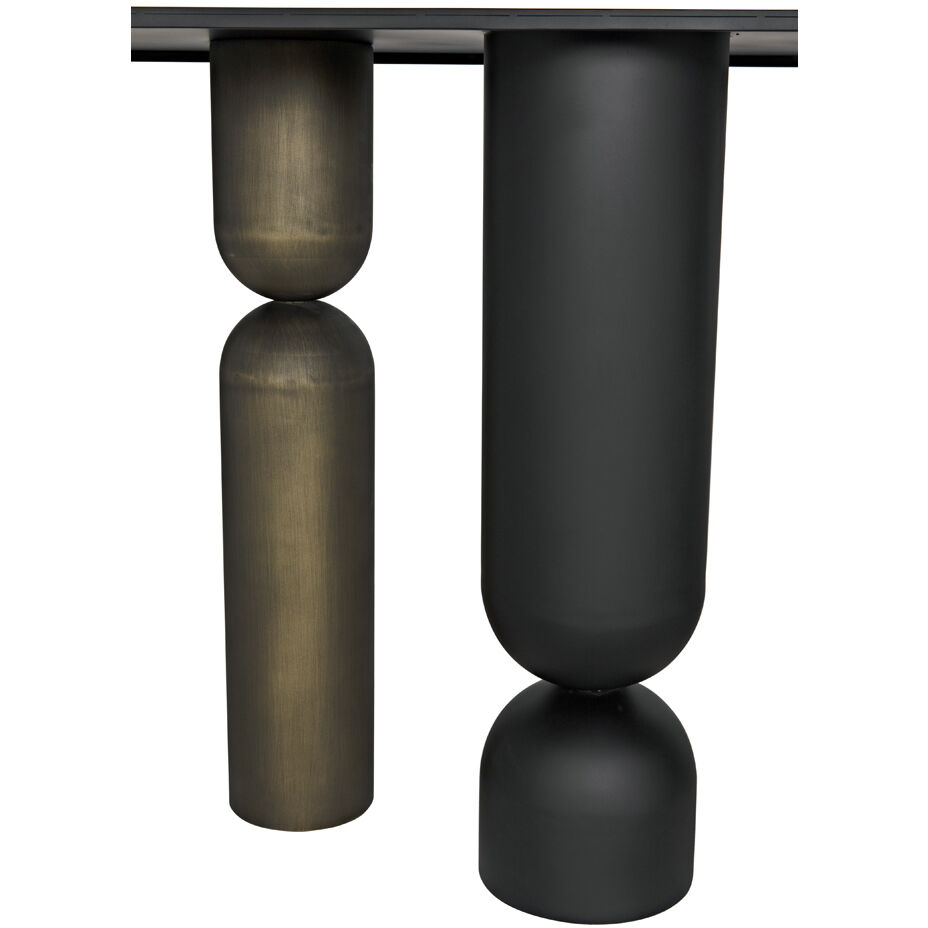 Figaro 71 X 17 inch Matte Black and Aged Brass Console