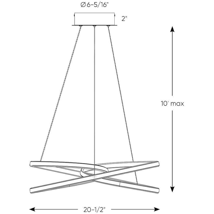 Twist 1 Light 20.5 inch Black Pendant Ceiling Light, Twirl Small