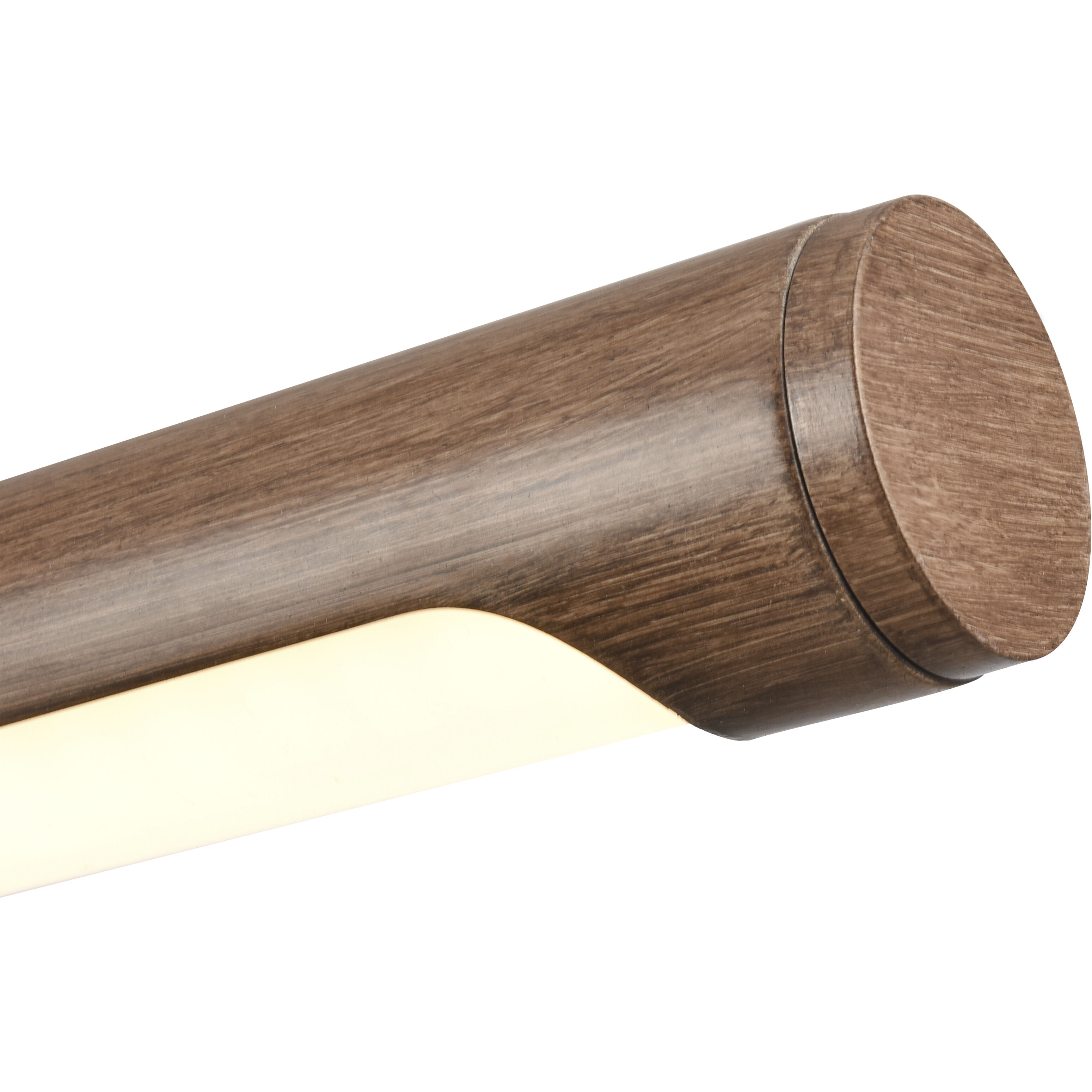 Wyatt LED 40.5 inch Matte Black with Walnut Linear Chandelier Ceiling Light