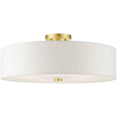 Meridian 5 Light 22 inch Satin Brass Semi Flush Ceiling Light