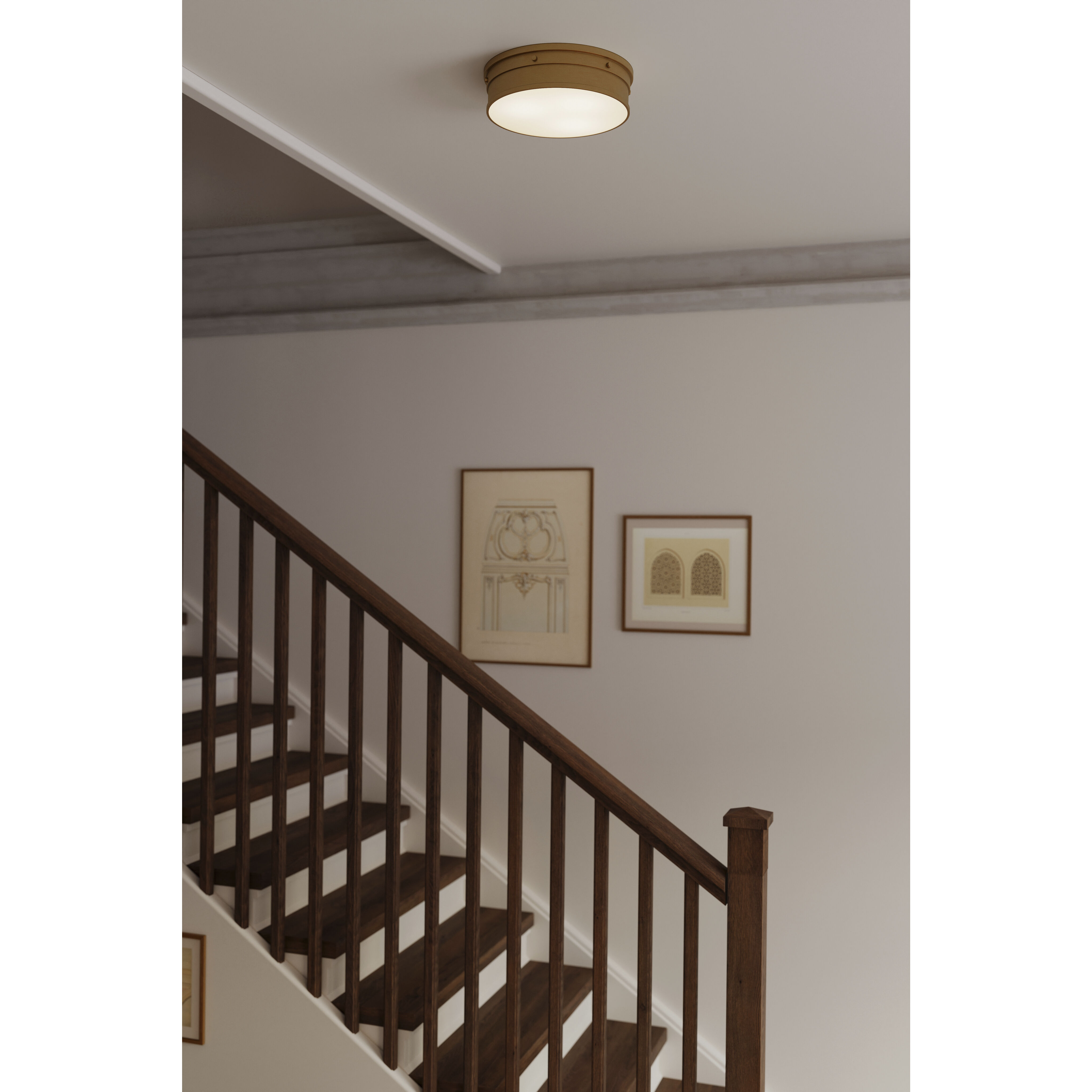 Marnex LED 13 inch Legacy Brass Flush Mount Ceiling Light