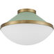 Xander 2 Light 16.25 inch Vibrant Gold and Green Flush Mount Ceiling Light
