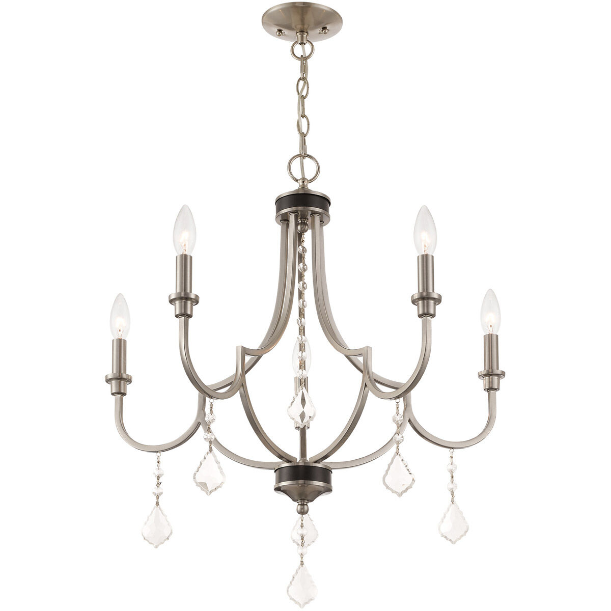 Glendale 5 Light 25 inch Brushed Nickel Chandelier Ceiling Light