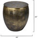 Ares 22 X 20 inch Antique Brass and Silver Patina Side Table, Inline