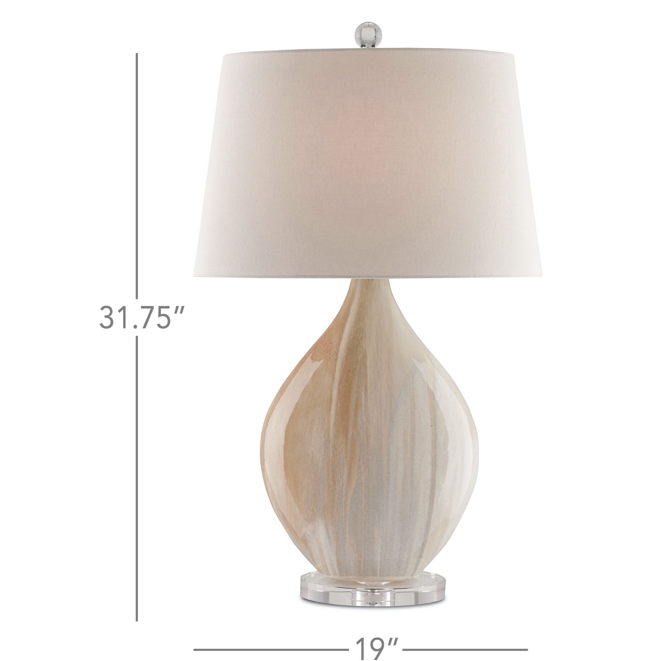 Opal 31.75 inch 150 watt Amber Table Lamp Portable Light