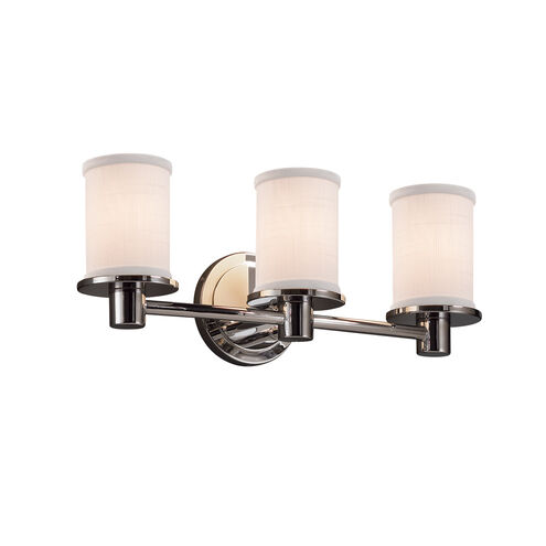 Textile 3 Light 20 inch Dark Bronze Vanity Light Wall Light in Cream, Incandescent