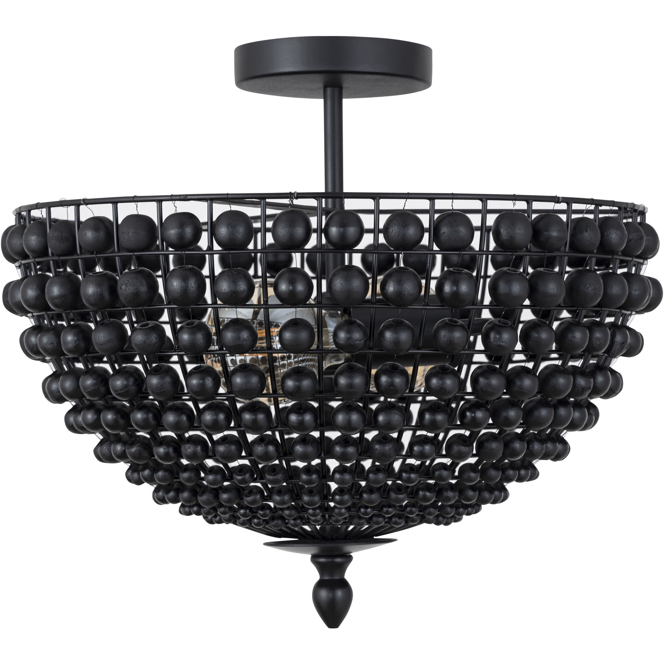 Burkley 2 Light 16 inch Matte Black Semi-Flush Mount Ceiling Light