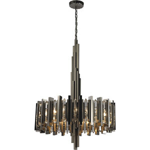 Industrialist 8 Light 30 inch Black Nickel with Clear Pendant Ceiling Light