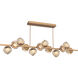 Luna LED 72 inch Novel Brass Chandelier Ceiling Light in 2700K LED, Zircon Inner - Bronze Outer, Twisted Branch