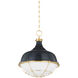 Holkham 1 Light 18 inch Aged Brass/Darkest Blue Pendant Ceiling Light