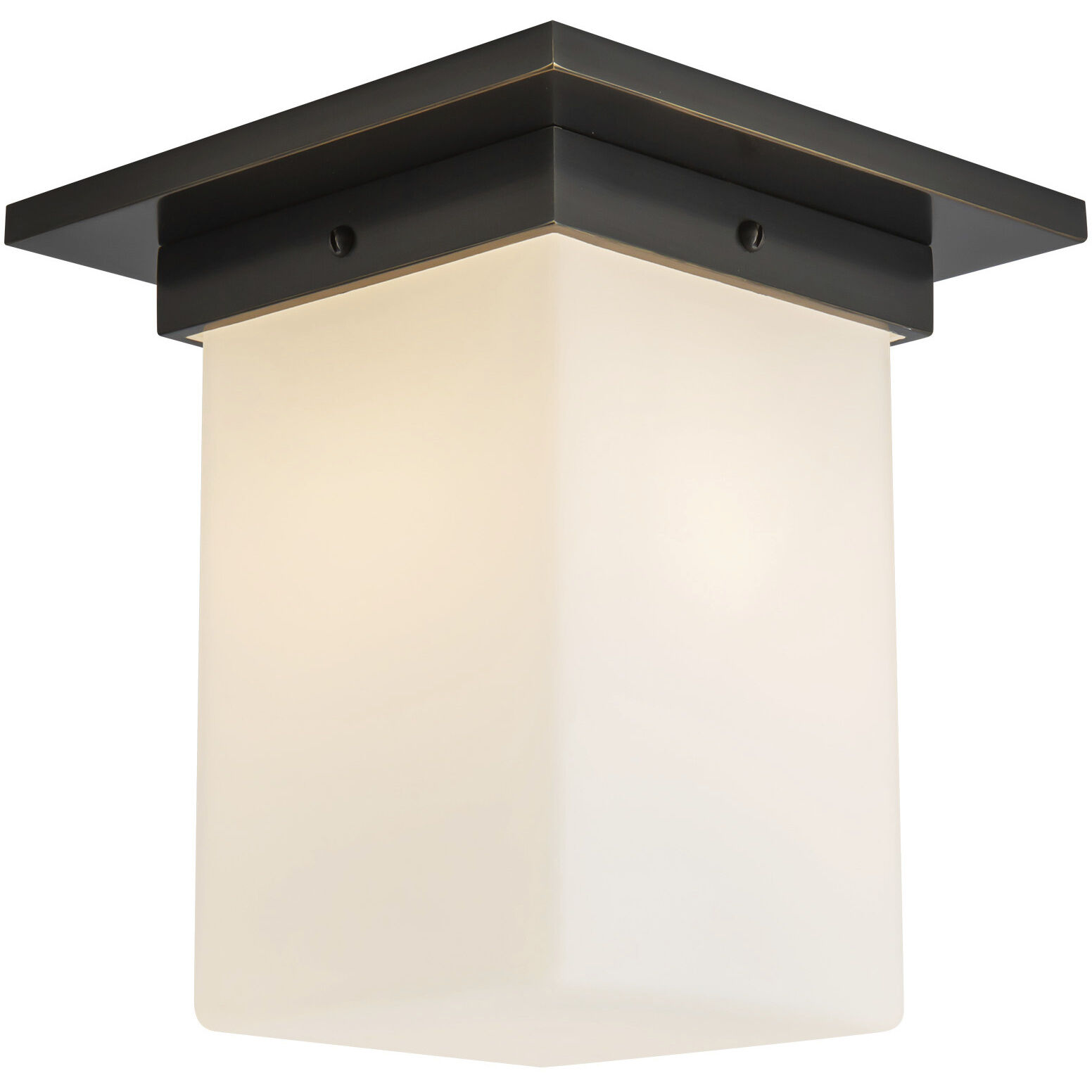 Mineral 1 Light 7.88 inch Urban Bronze and Matte Opal Glass Flush Mount Ceiling Light in Opal Glass Shade