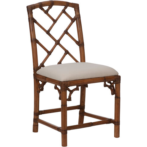 Chippendale Brown and White/Cream Chair