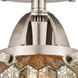 Nouveau 2 Chatham LED 6 inch Brushed Satin Nickel Semi-Flush Mount Ceiling Light in Mercury Glass
