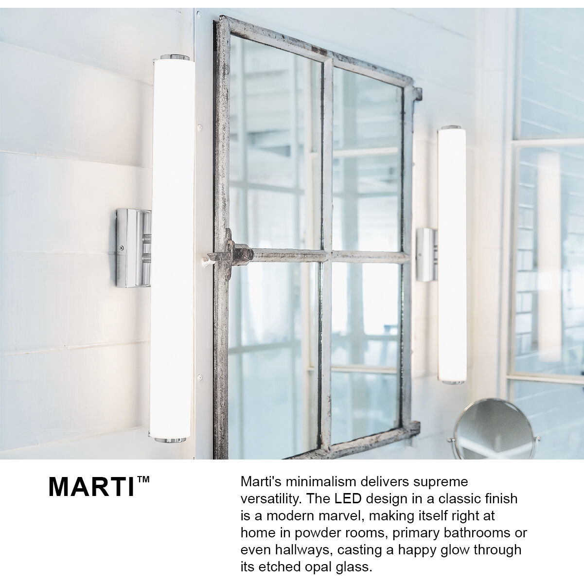 Marti LED 22.75 inch Chrome Bath Light Wall Light, Linear