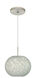 Luna 1 Light Satin Nickel Pendant Ceiling Light in Carrera Glass, Incandescent